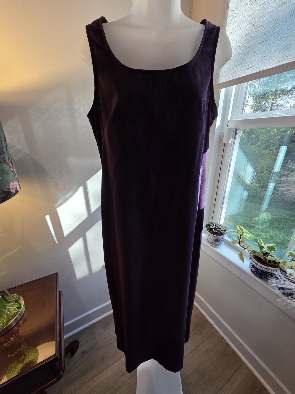 Jessica Howard Plum Sleeveless Maxi Dress with Scoop Neck Size M/L 90s Lagenlook - Picture 4 of 16